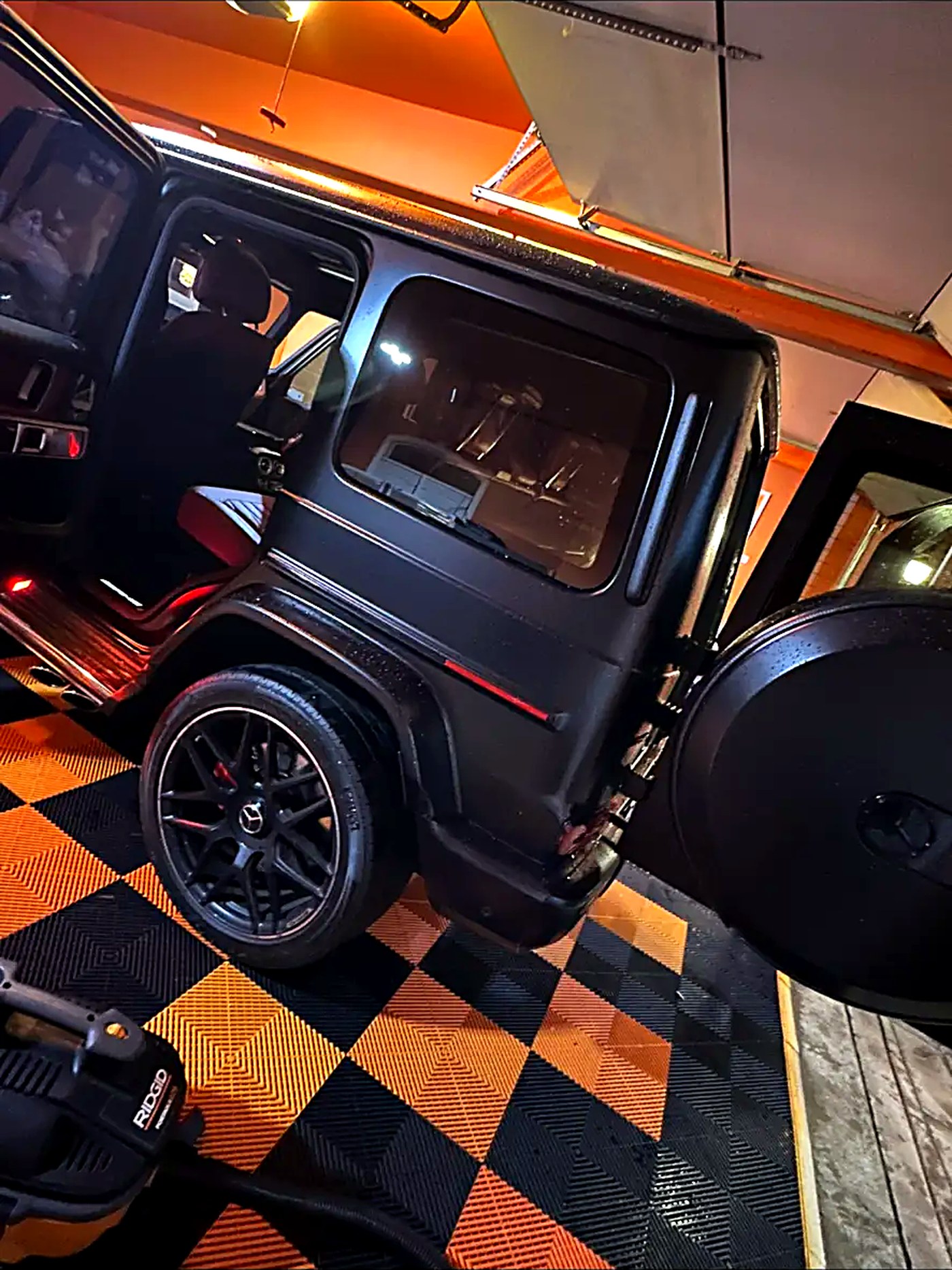 Mercedes-AMG G-Wagon detailed inside a garage bay